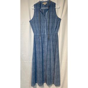Michael Kors maxi dress mock collar,blue size M